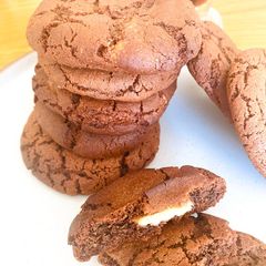 Double chocolate chip cookies A picture of Double chocolate chip cookies.