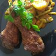 Pollo rostizado con papá dulce