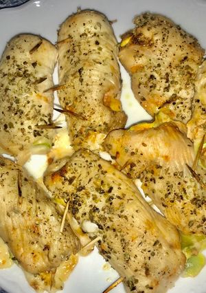 Una foto de Rollitos de filete de pavo y calabacín