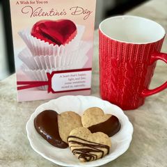 A picture of Macadamia and Pecan Sandies (Valentine’s Cut-Out Cookies) 💕.