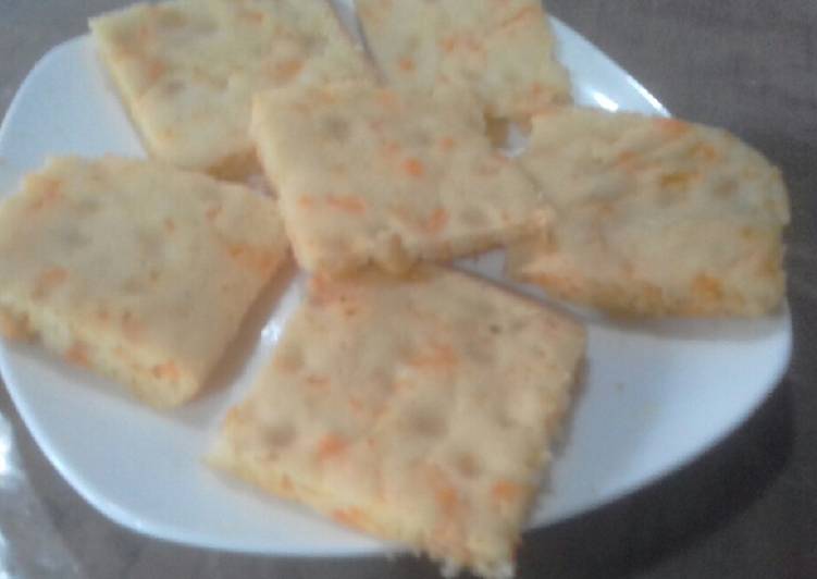 Fainá de queso cheddar🧀 crema de leche y choclo🌽