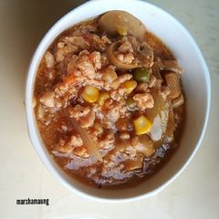 A picture of Minced Chicken Pasta Stew (slow cooker).