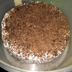A picture of Eggless chocolate cake.