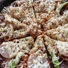 Ragi thepla pizza A picture of Ragi thepla pizza.