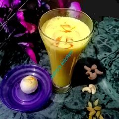 A picture of Kesher badam milk.
