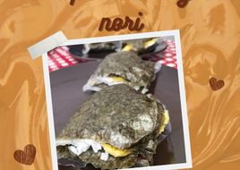 Wraps de folha de arroz e alga nori