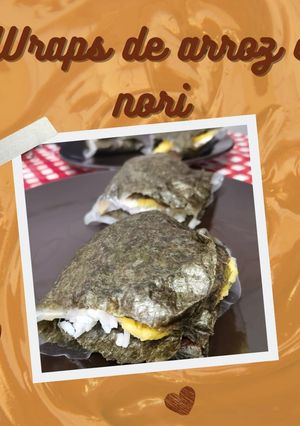 Foto de Wraps de folha de arroz e alga nori