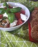 Insalata di orzo con polpette di melanzana