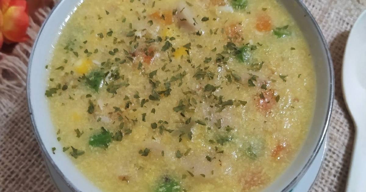 Resep Sup Krim Jagung, Sayuran & Ayam (MPASI 12m+, 4⭐) oleh Tini