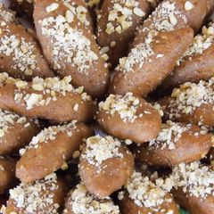 A picture of Traditional Christmas Honey Cookies with Walnuts – Melomakarona.