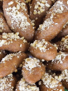 A picture of Traditional Christmas Honey Cookies with Walnuts – Melomakarona.