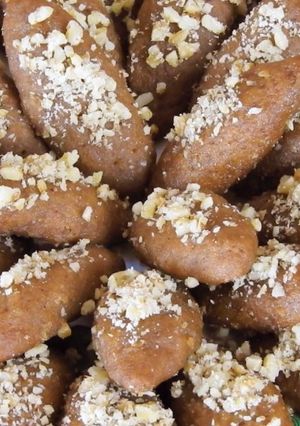 A picture of Traditional Christmas Honey Cookies with Walnuts – Melomakarona.