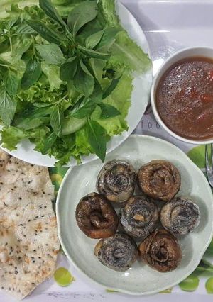 Hình của món Bánh tráng lụi Tây Nguyên.