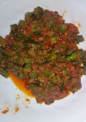A picture of Lady Finger Curry#indiancontest.
