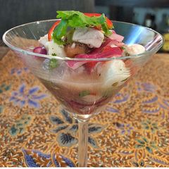 Salmon, Scallop and Tuna Ceviche A picture of Salmon, Scallop and Tuna Ceviche.