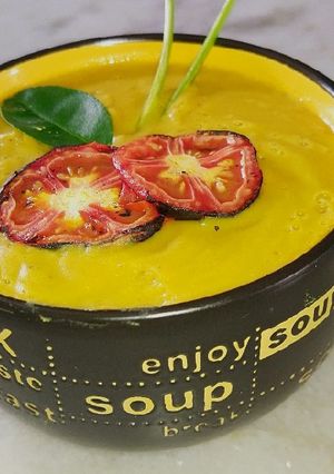 A picture of Lentil soup with gondhoraj / ডাল গন্ধরাজ সুপ- recipe.