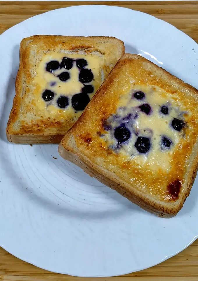 Una foto de Tostadas cheesecake en freidora de aire