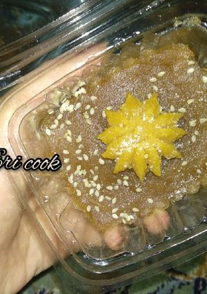 عکسی از دستور حلوای سه آرد با دیزاین حلوا زعفرانی با آرد برنج