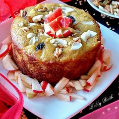 Moong dal chunk apple dry fruits cake A picture of Moong dal chunk apple dry fruits cake.