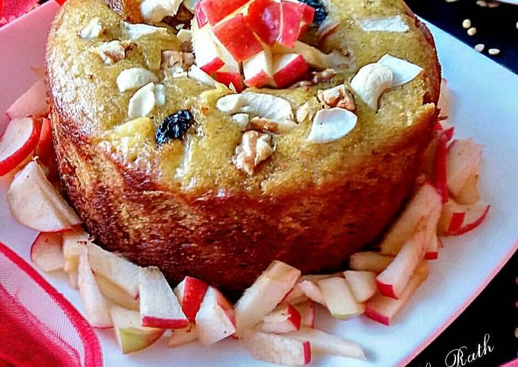 How to Make Super Quick Homemade Moong dal chunk apple dry fruits cake
