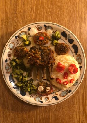 Bárányborda & Paradicsom zöldfűszeres bundában Prosecco rizottóval és vajon párolt brokkolival recept fotója
