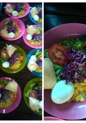 Foto resep 025. Telur rebus mix salad sayur