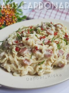 Foto resep Mie saus carbonara (versi simple)