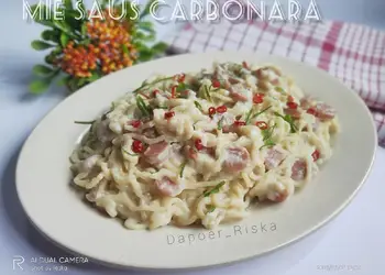 Resep Unik Mie saus carbonara (versi simple) Praktis Enak