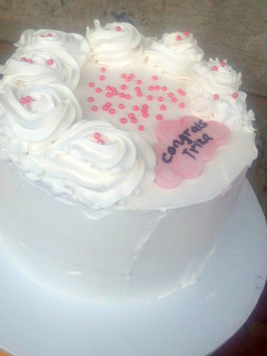 A picture of Red velvet cake #Christmasbaking.