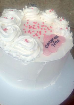 A picture of Red velvet cake #Christmasbaking.