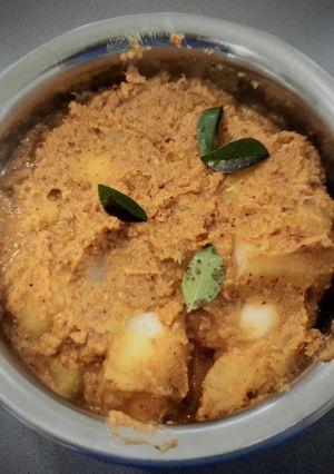 A picture of Kappa Puzhuku/ Tapioca curry.
