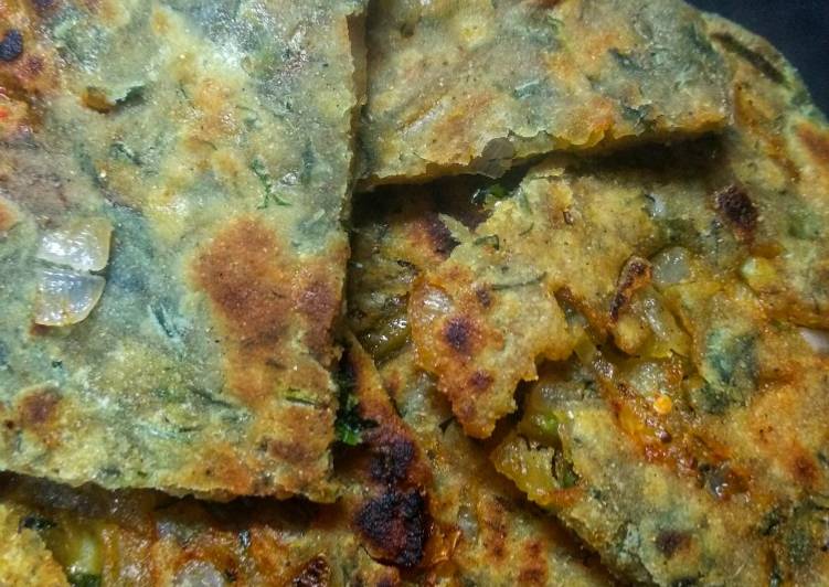 Methi onion paratha