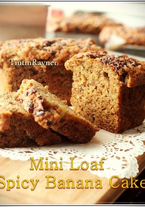 Foto resep Mini Loaf Banana Cake no Mixer Cake Pisang rempah chocochips mini