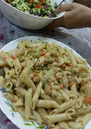 صورة لوصفة معكرونة بالخضار