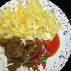 A picture of Chips and beef #4weekschallenge.