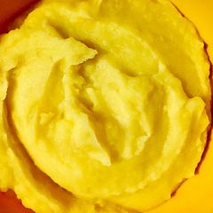 Buttermilk garlic mashed potatoes A picture of Buttermilk garlic mashed potatoes.