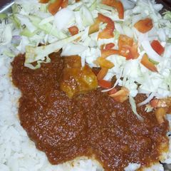 A picture of Rice stew with cavege.