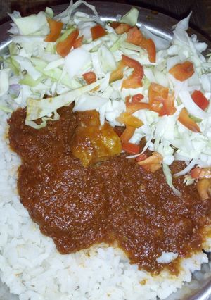 A picture of Rice stew with cavege.