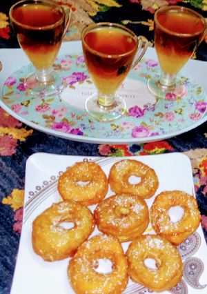 عکسی از دستور دونات های گوگولی من با چای دورنگ (با تمام نکات)