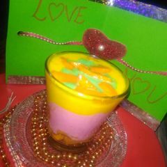 A picture of Abstract flavoured smoothie with fresh mango.