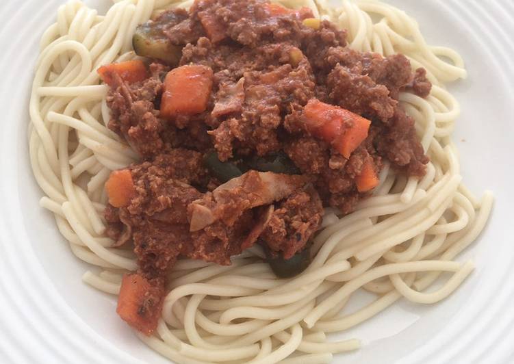 Spaghetti Bolognesa con Verduras