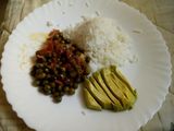Fried green peas with boiled Rice