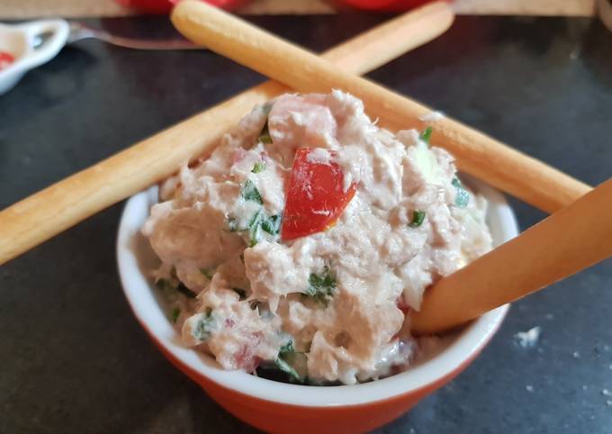 Simple Way to Make Super Quick Homemade My Tuna tomato Salad Dip😀