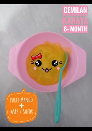 Foto resep MPASI 6 BULAN (PUREE MANGO) + Asip/Sufor