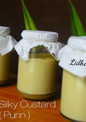 Foto resep Silky Custard Puding (Purin) pandan