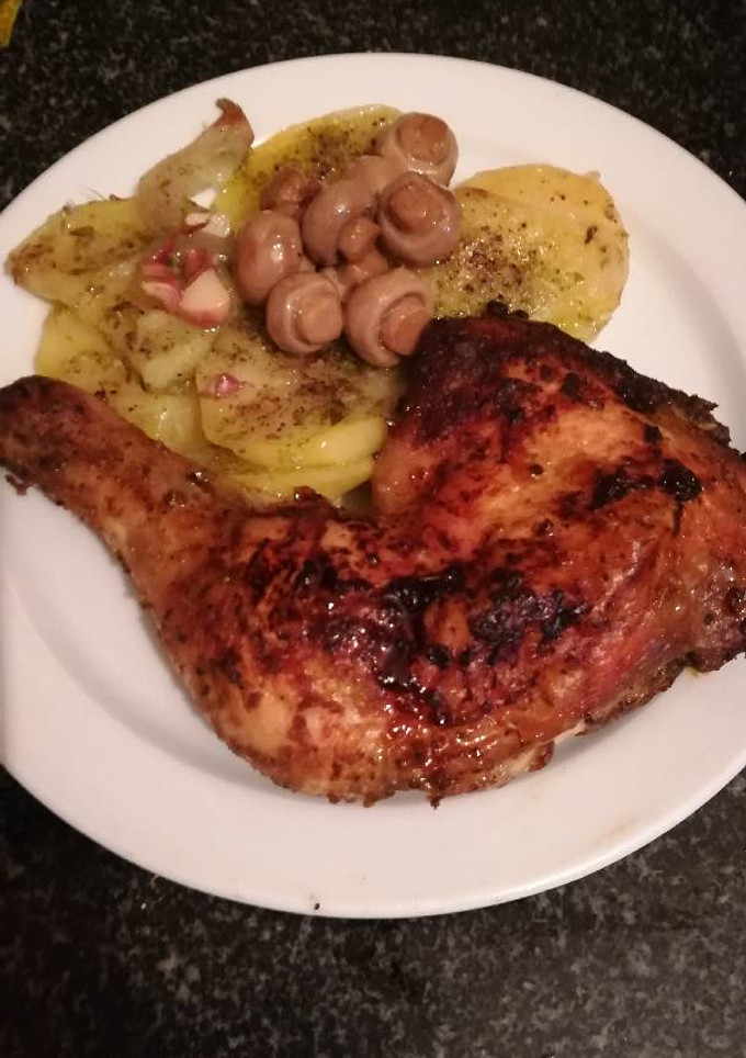 Una foto de Pollo al limón y orégano al horno