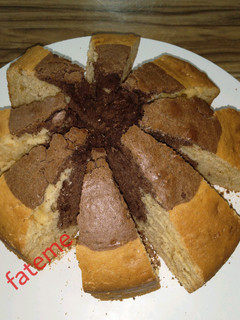 عکسی از دستور کیک دورنگ