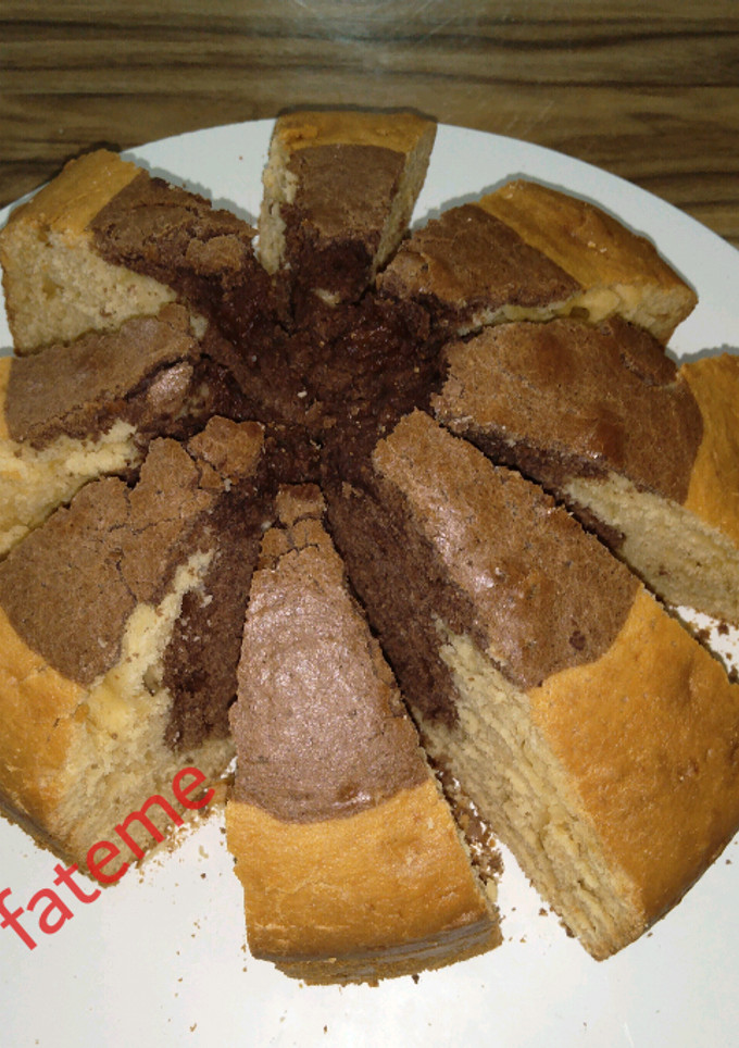 عکسی از دستور کیک دورنگ