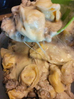 A picture of Stroganoff Tortellini.