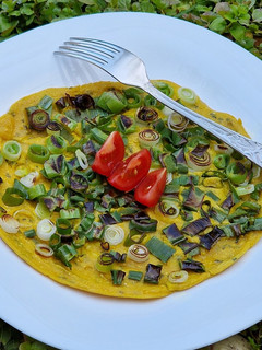 Vegán hagymás omlett recept fotója